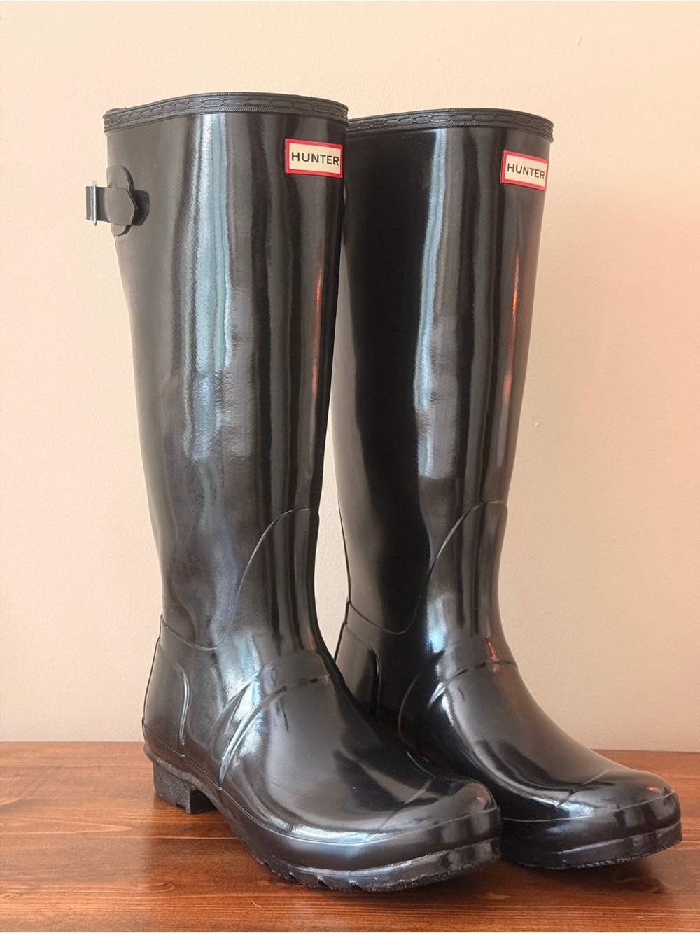 Hunter Glossy Black Tall Women's Rain Boots